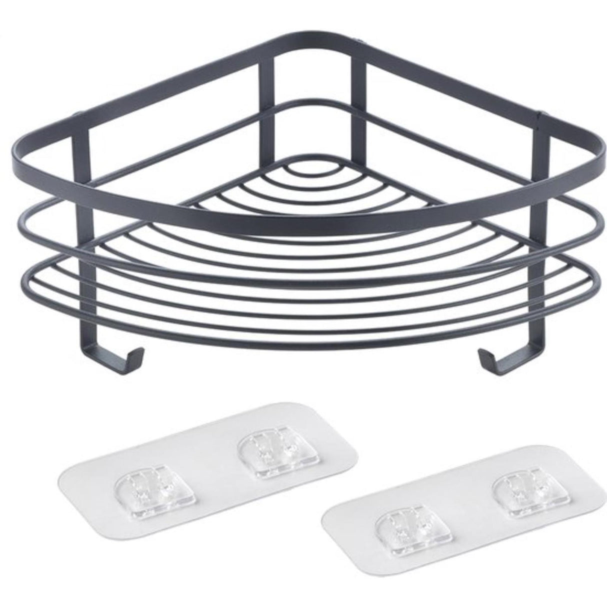 Support d'angle de douche Metaltex noir mat