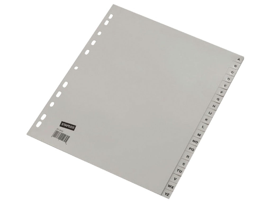 Ahrend ofc-tab1 onglets a4 a - z gris lot de 20 pièces