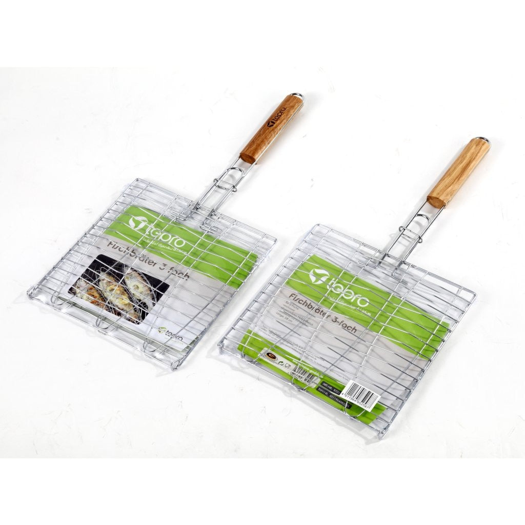 Tepro Tepro 8525 Pince à poisson pour 3 poissons avec manche en bois 58 cm