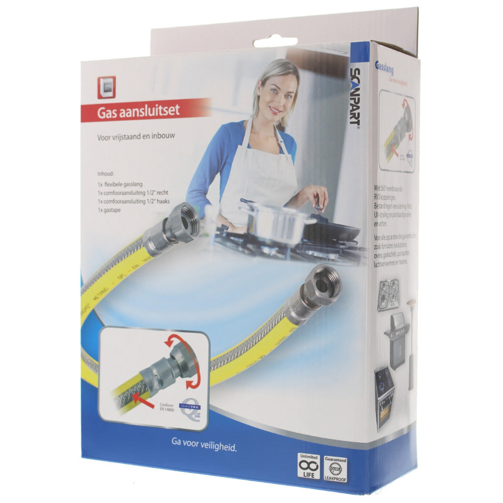 Kit de raccordement gaz Scanpart inox-flexible 125cm