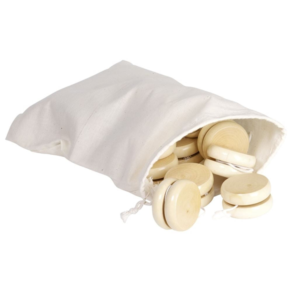 Yo-yos en bois Goki dans un sac en coton, 24 pièces