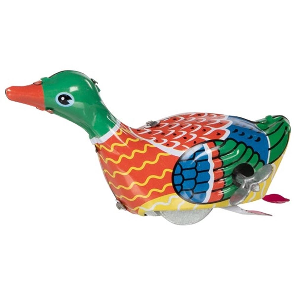 Canard à remonter en étain. 10x4,5x5,5cm.
