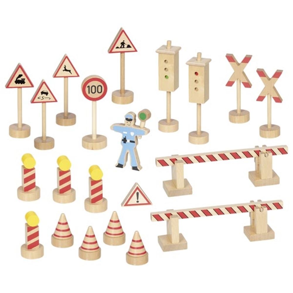 Panneaux de signalisation Goki avec la police. 21 pièces. 3+