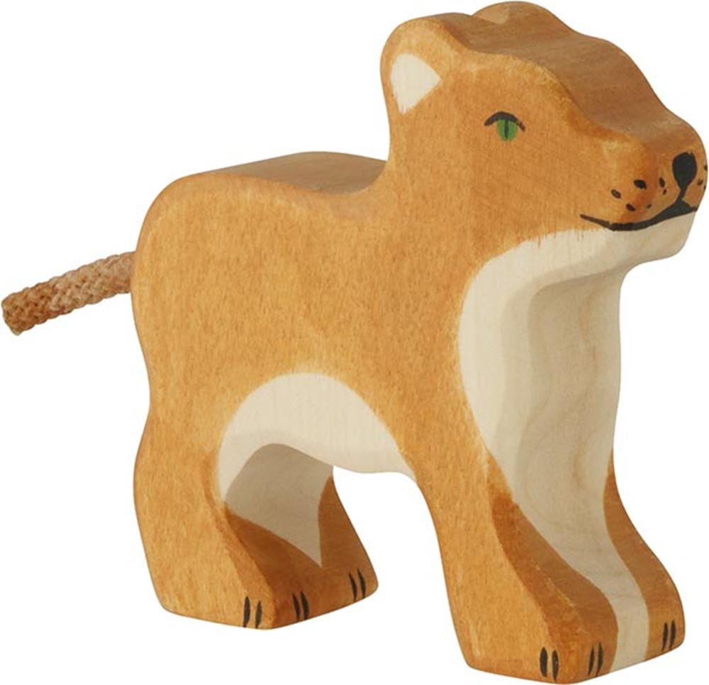 Holztiger lion en bois petit