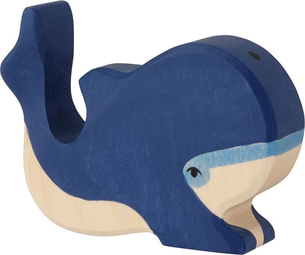 Baleine bleue Holztiger, petite. 10cm.
