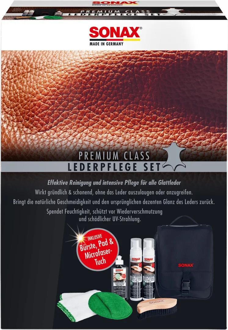Produit d'entretien du cuir Sonax de classe premium. kit de soins à LED classe premium