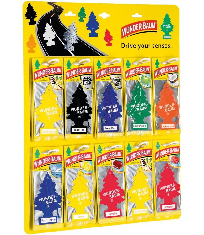 Wunder-baum désodorisant arbres parfumés wunderbaum table berlin 120 pièces assorties