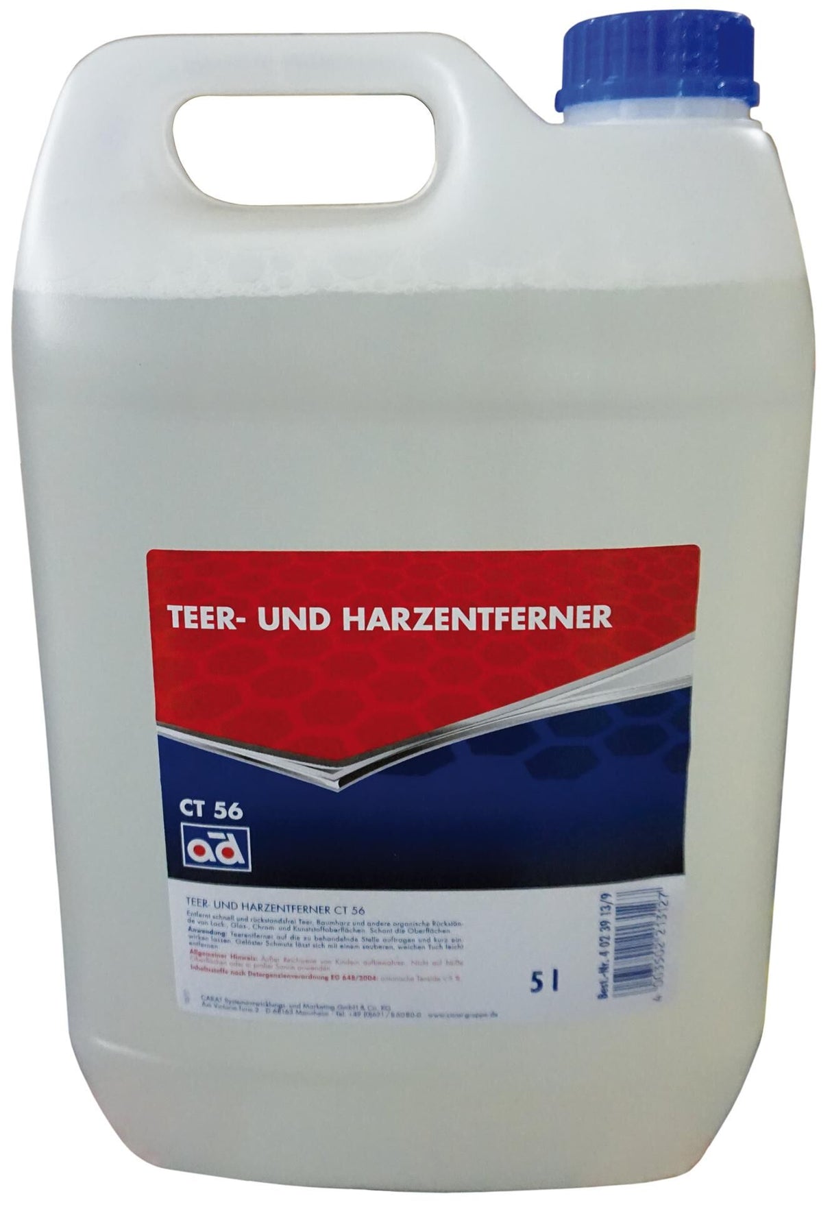 Ad tar Remover ct 56 Dissolvant de goudron et de résine. 5l