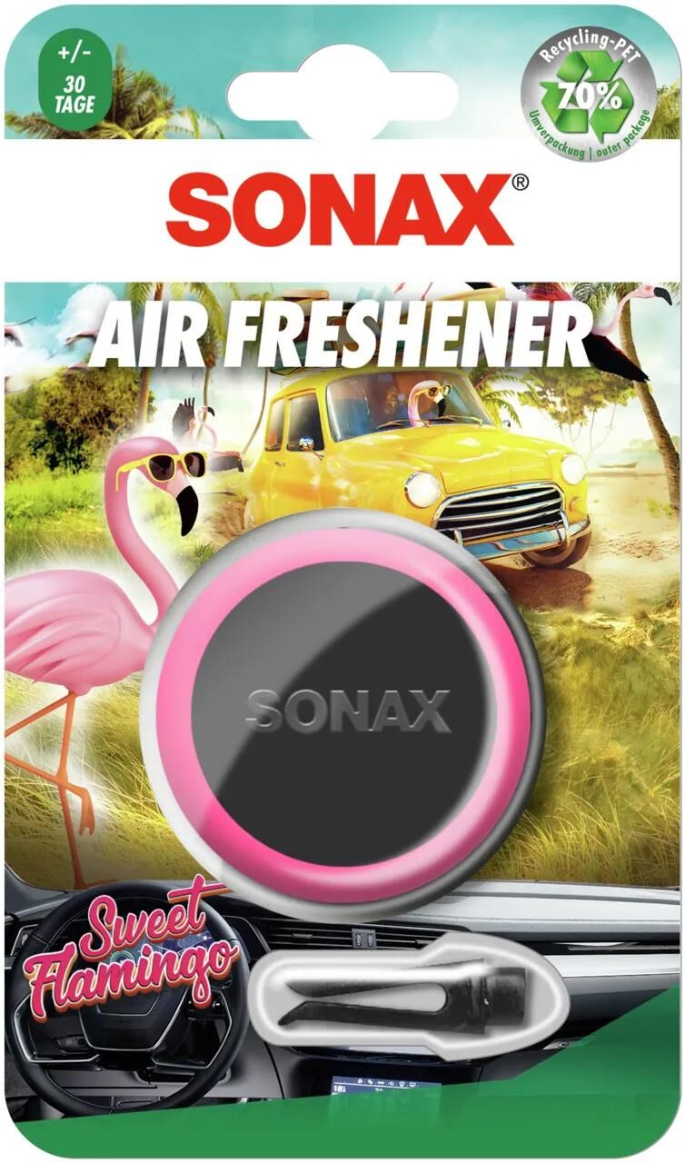 Désodorisant Sonax. désodorisant flami doux