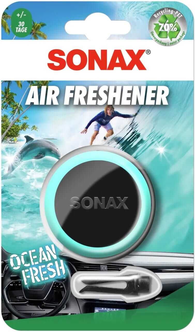 Désodorisant Sonax. désodorisant océan frais