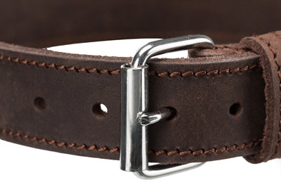 Trixie collier pour chien rustique cuir gras marron foncé