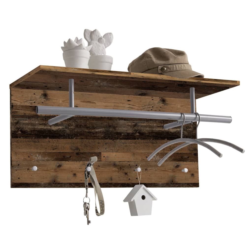 Fmd fmd portemanteau mural 72x29,3x34,5 cm style ancien marron