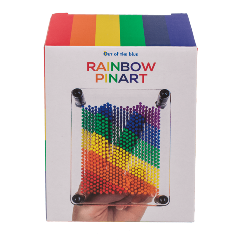 Pin art arc-en-ciel. env. 12x9 cm. plastique.