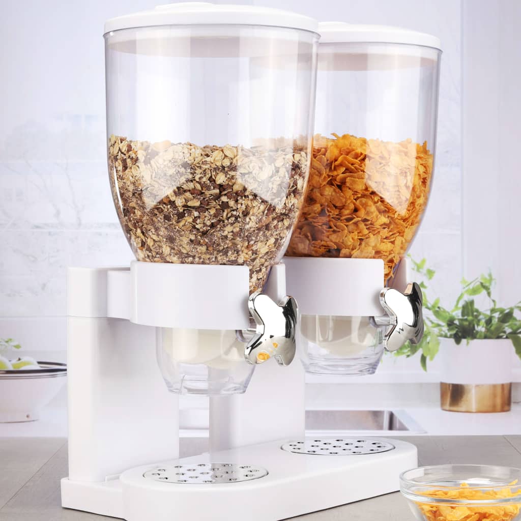 Salut le distributeur de céréales de petit-déjeuner 2 x 3,5 l blanc