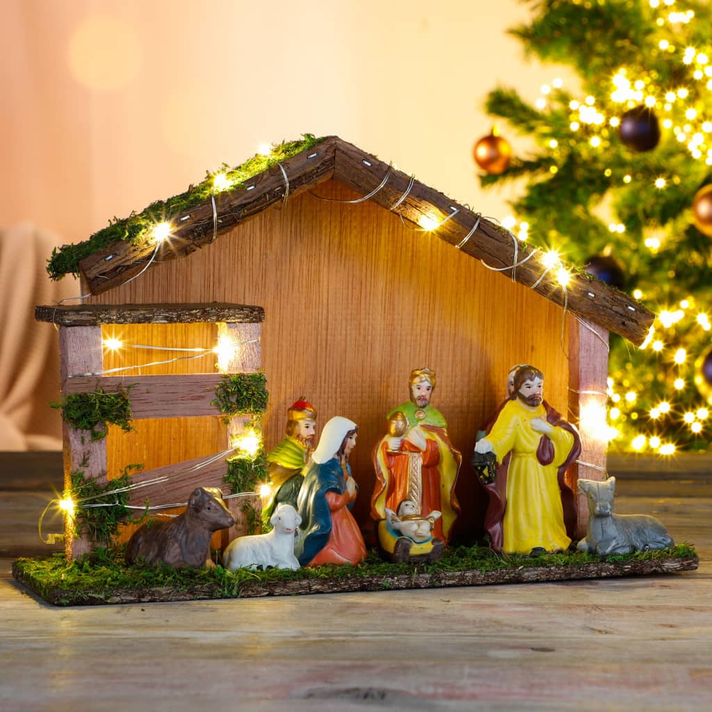 Salut salut nativité avec un éclairage LED