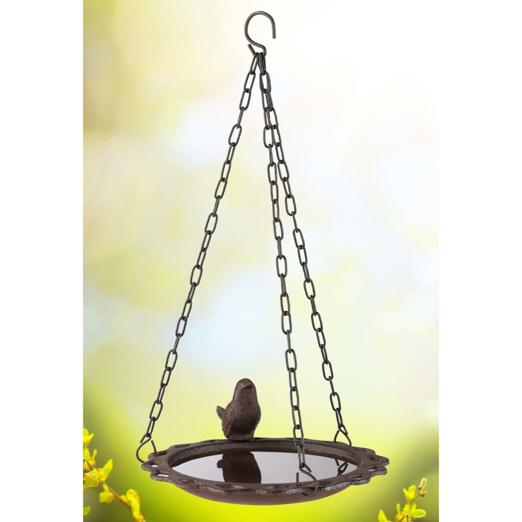 Salut bain d'oiseaux suspendu 20,5 cm brun