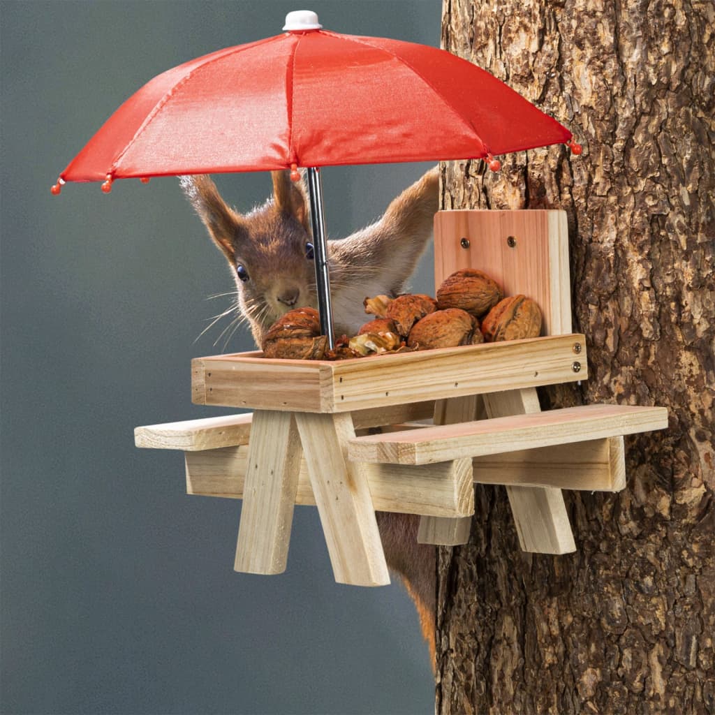 Salut Eekhoorn Feed House avec parapluie beige