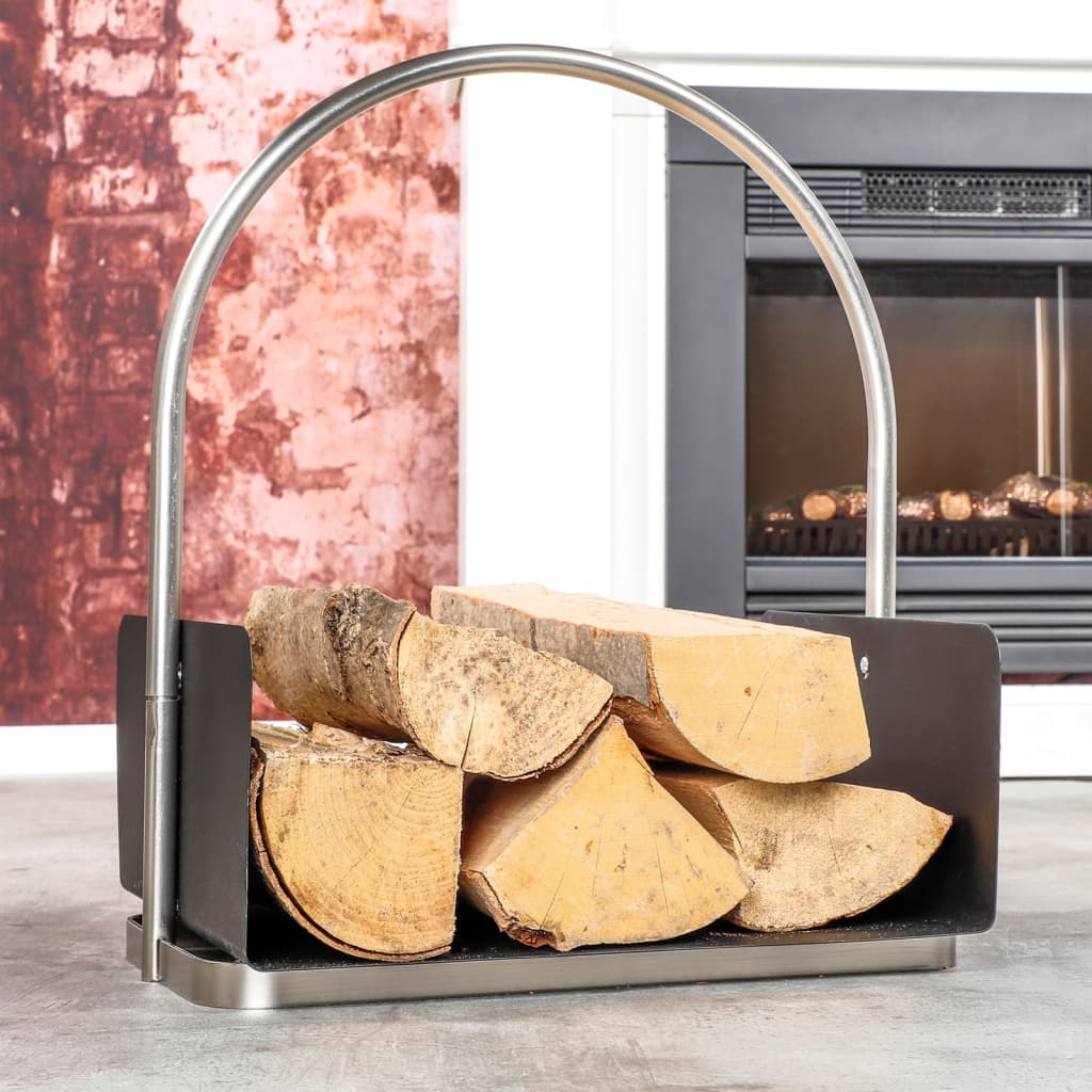 HI porte-bois 40.5x30x47 cm en argent couleur