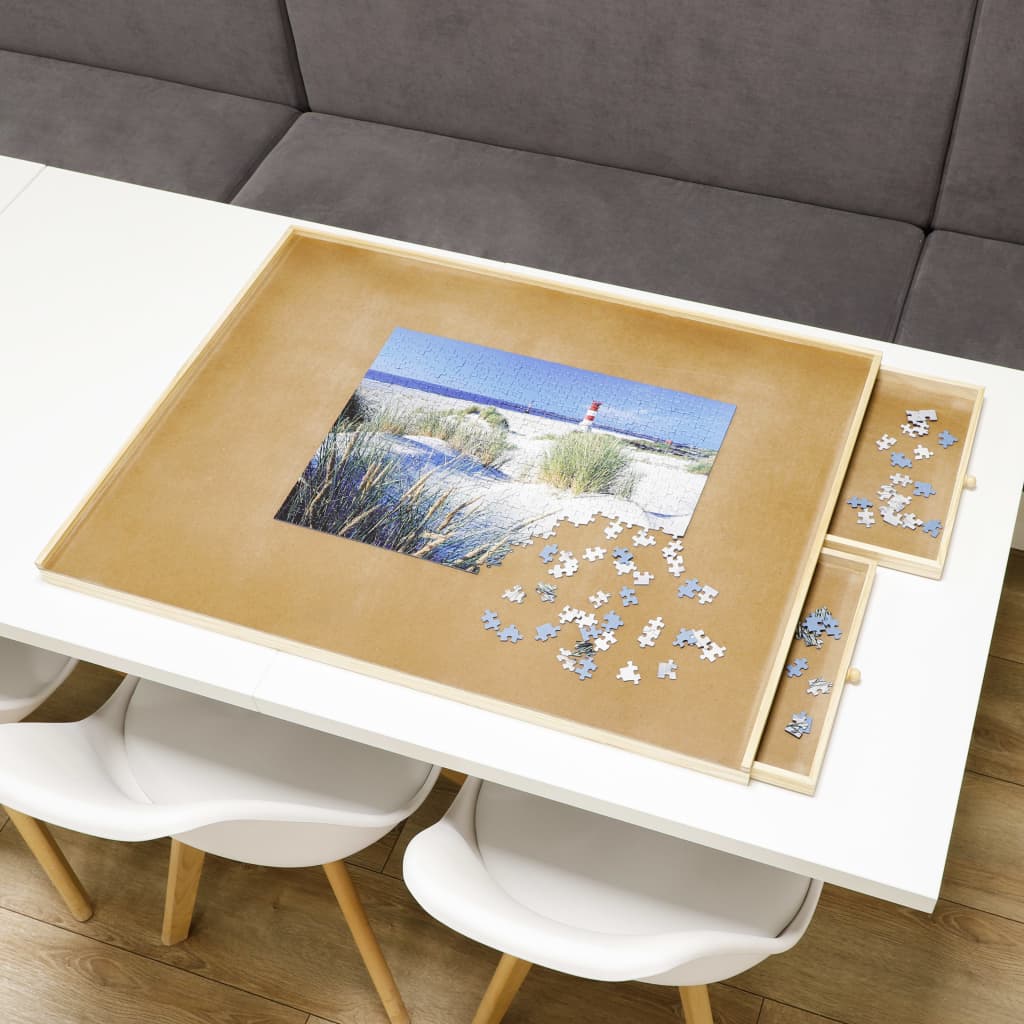 Hi Puzzle Table avec 4 tiroirs 76x57x4,5 cm Bois