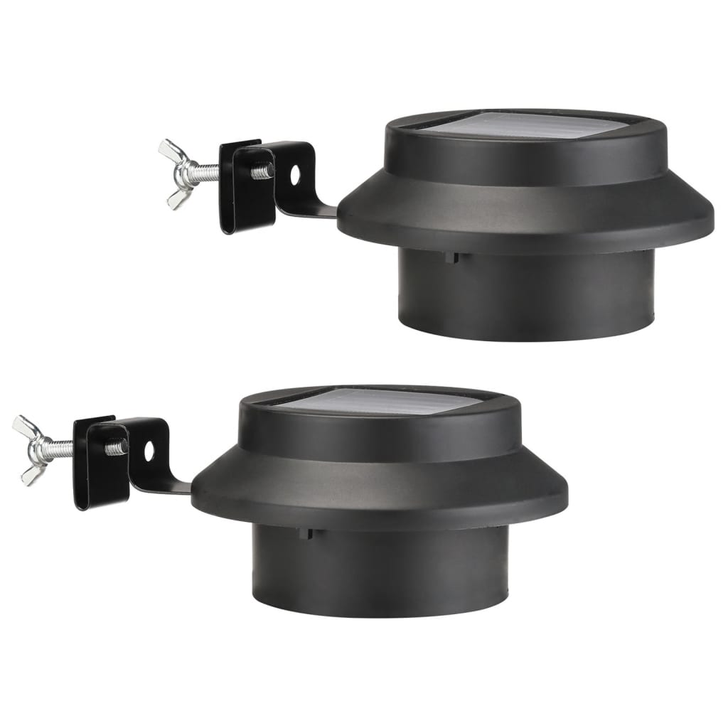 Hi toit gutter lampe solaire LED 2 st noir