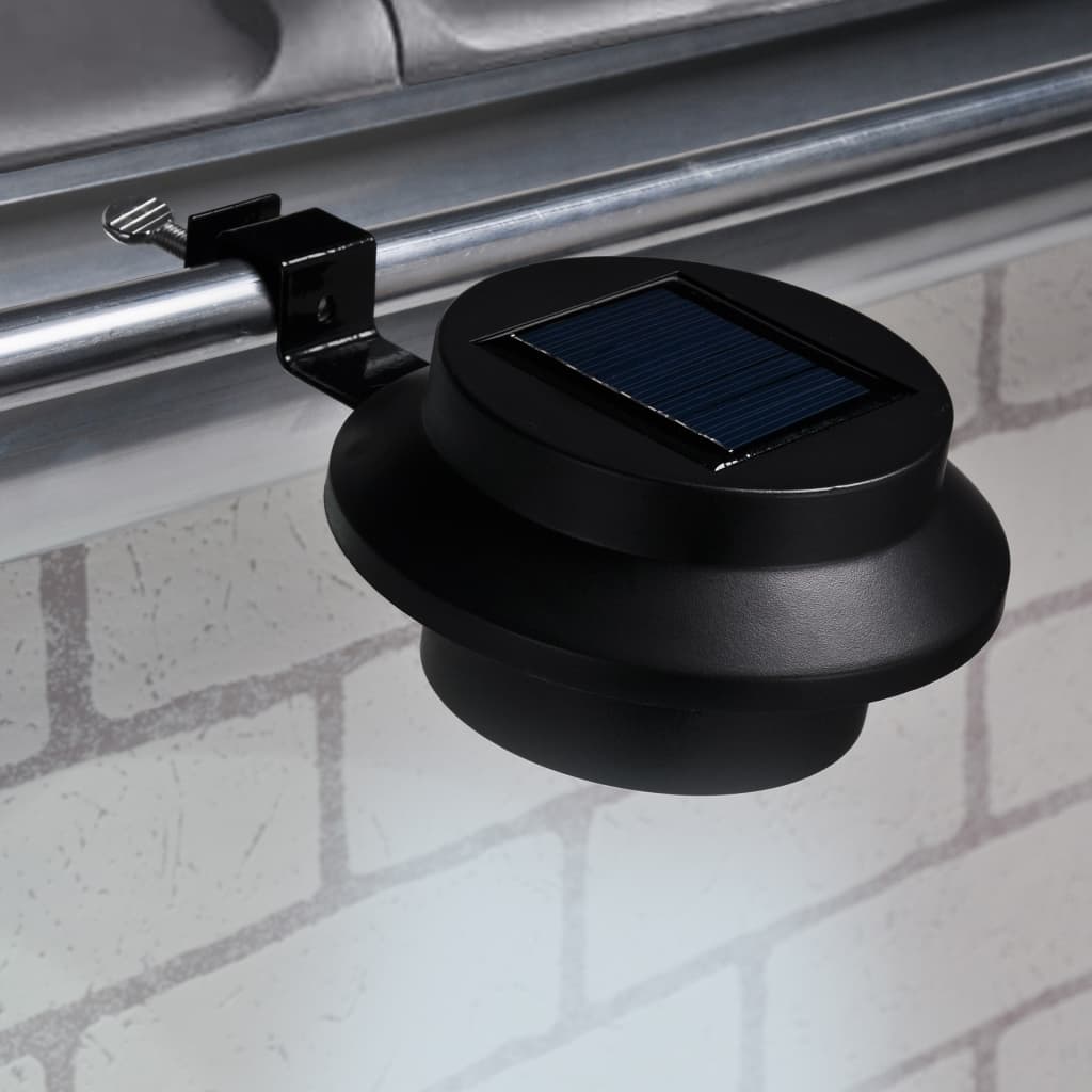 Hi toit gutter lampe solaire LED 2 st noir