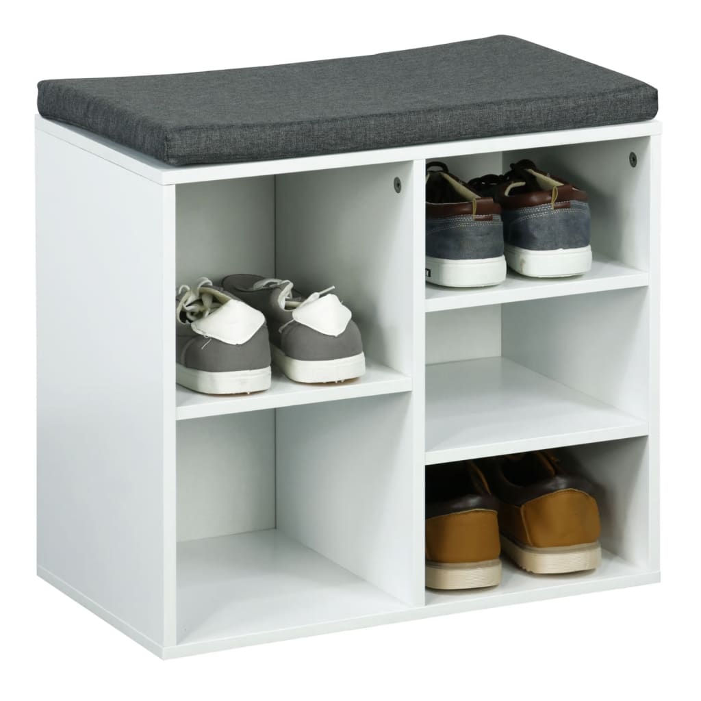 Étagère à chaussures Hi avec coussin 51,5x29x48 cm blanc
