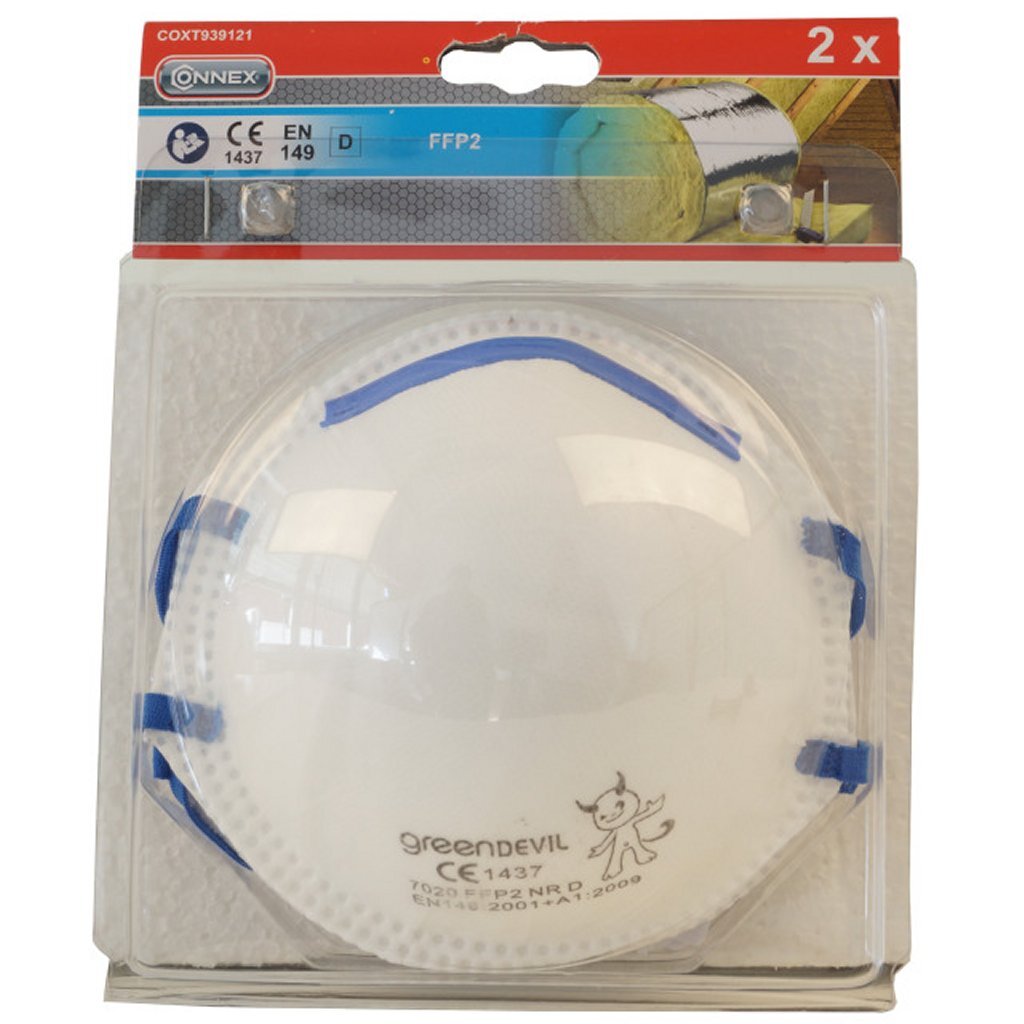Connex masques anti-poussière ffp2 2 pièces blanc bleu