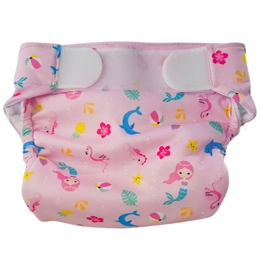 Freds swim academy couche de bain lavable sirène taille 1 4-9 kg rose