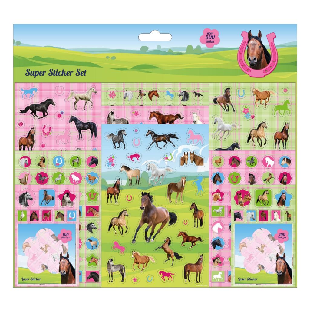 Jeu d'autocollants de base chevaux 500+