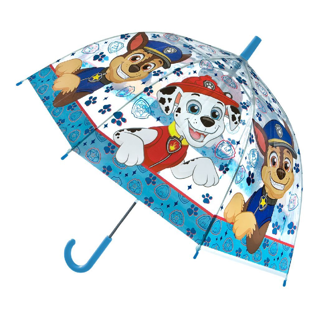 Patrol d'infiltration PAW KINDERAPARAPLU 69 cm bleu transparent