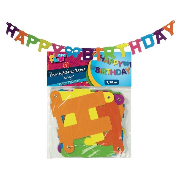 Stylex guirlande de lettres joyeux anniversaire 1,5 mètres