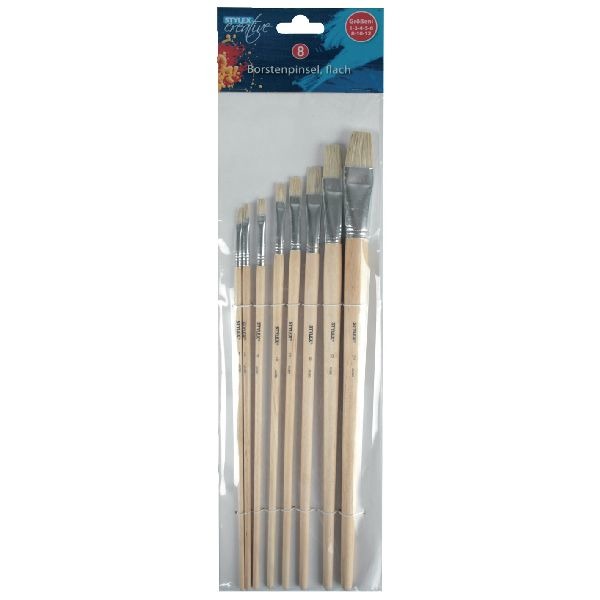 Pinceaux plats Toppoint, 8 pièces
