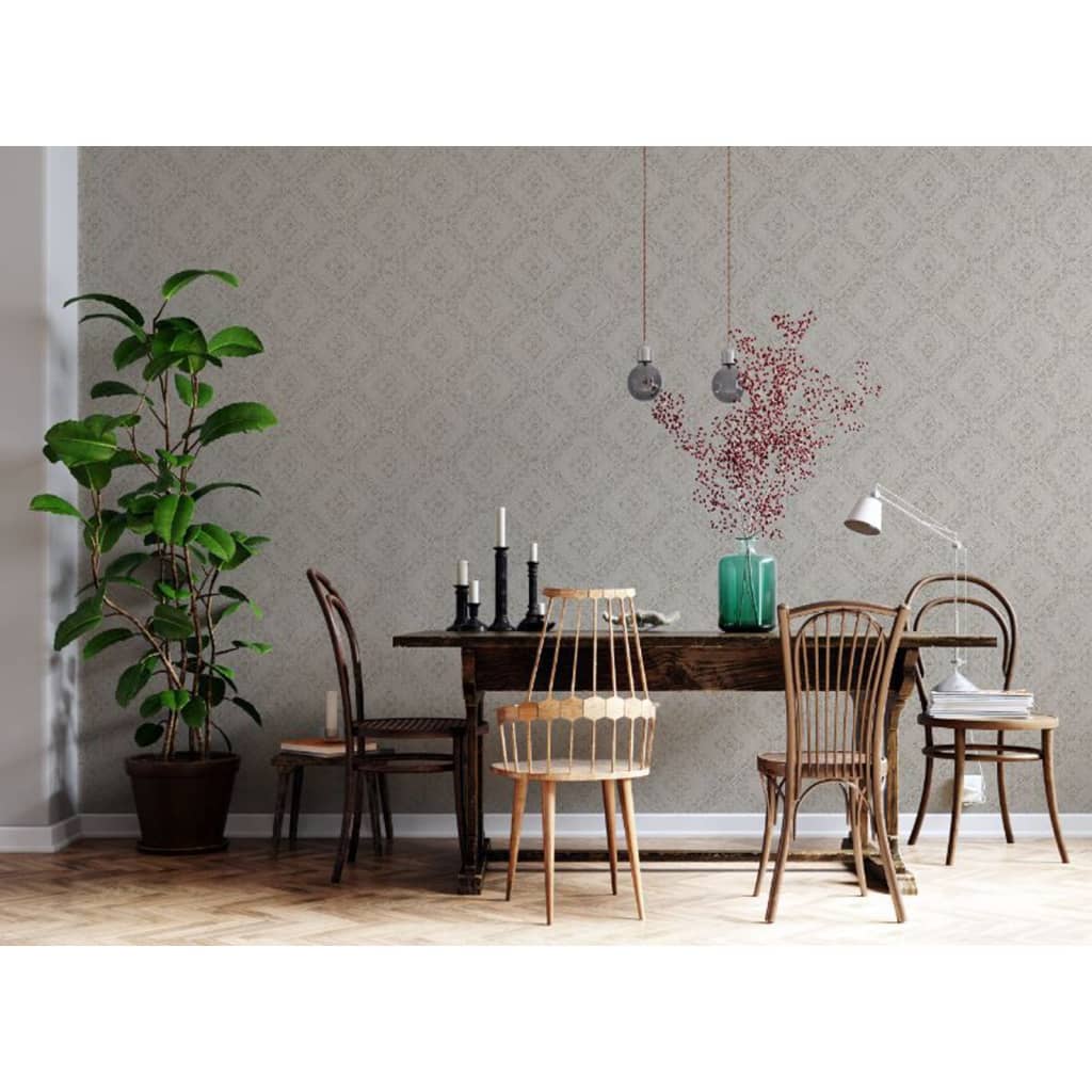 Fond d'écran noordwand topchic ton sur le ton diamants beige métallique