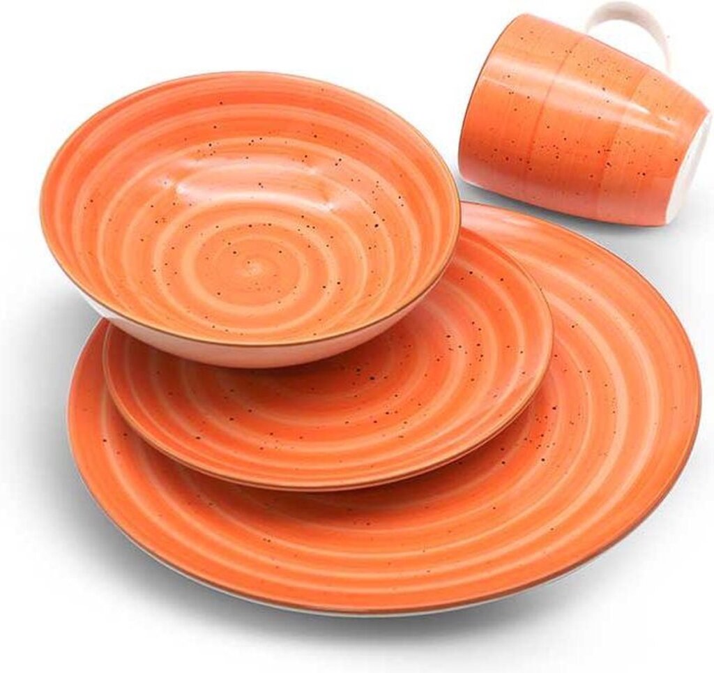 Michelino Service de table Michelino Orange 16 pièces pour assiettes 4 personnes