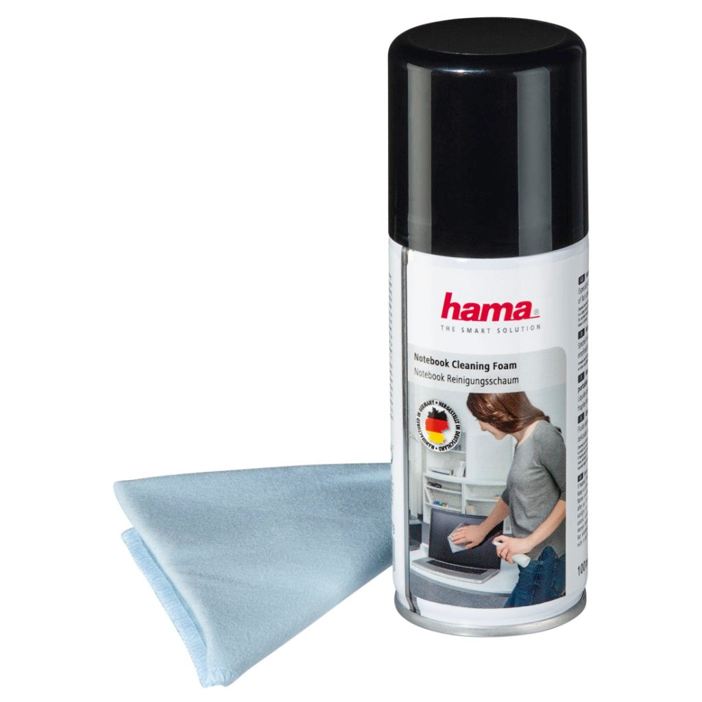 Mousse de nettoyage pour ordinateur portable Hama 100 ml avec chiffon