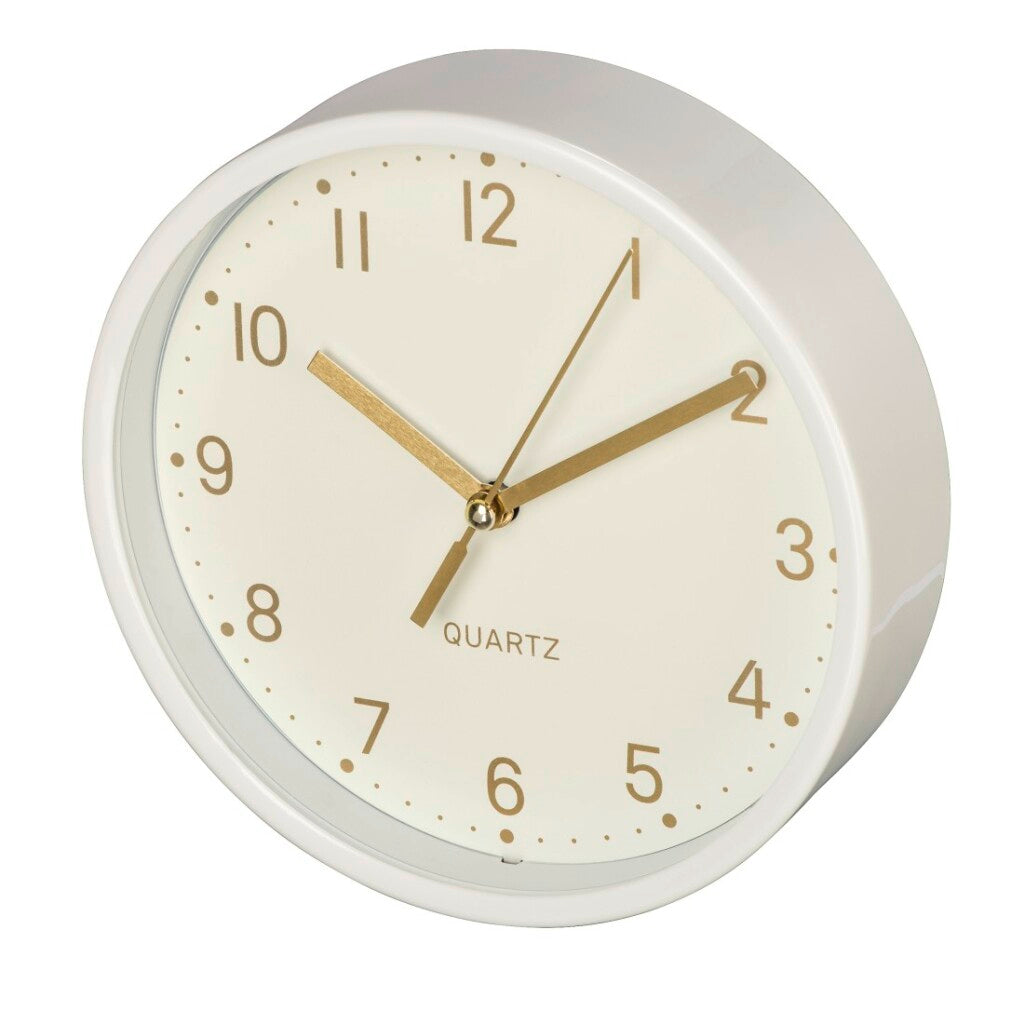 Horloge de table Hama dorée, blanche silencieuse