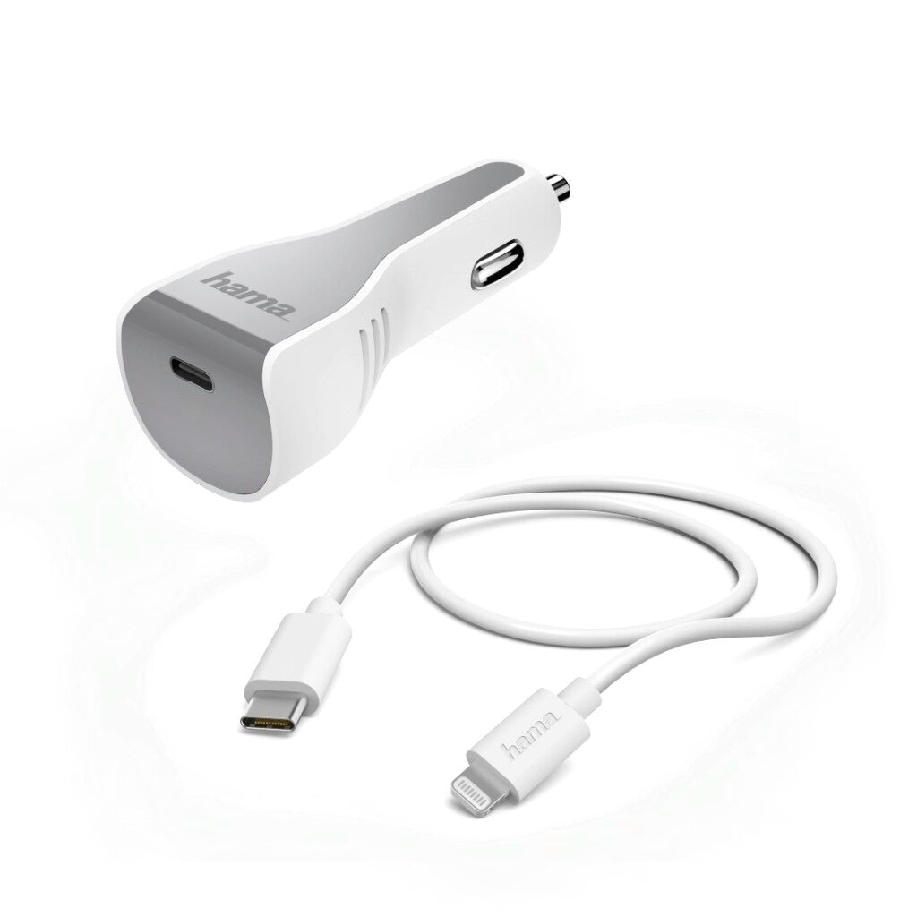 Hama kit de chargement pour voiture Lightning Power Delivery (PD) 30 W blanc