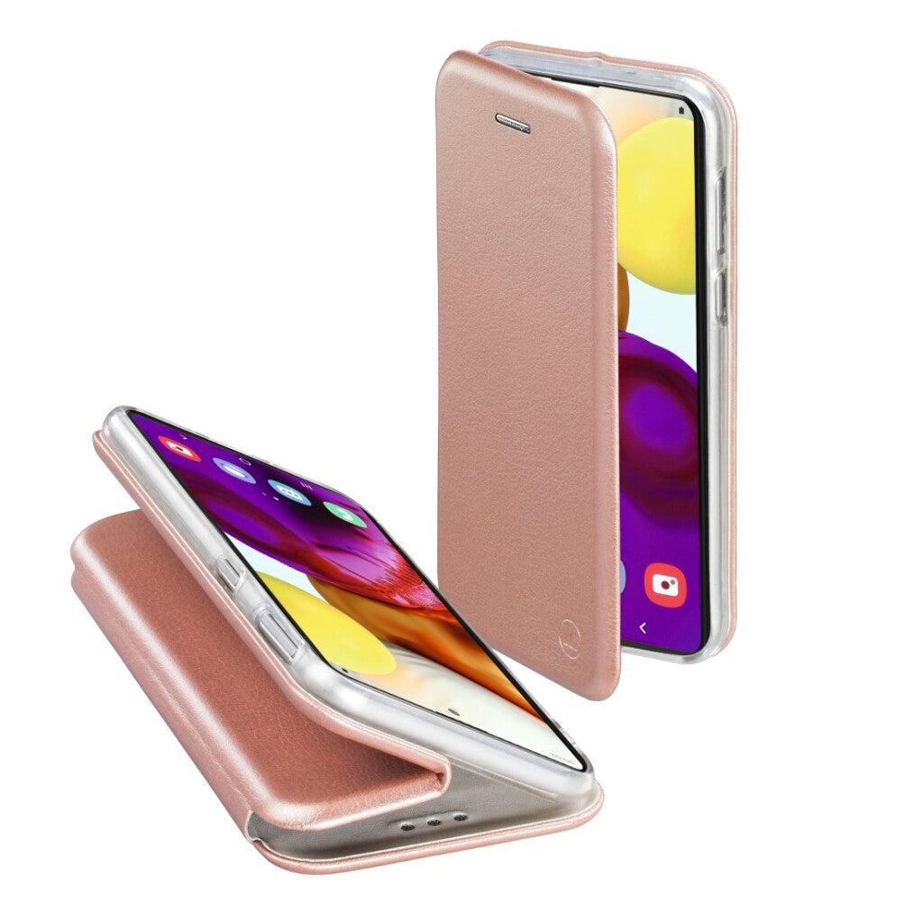 Hama livret courbe pour Samsung Galaxy A71 or rose