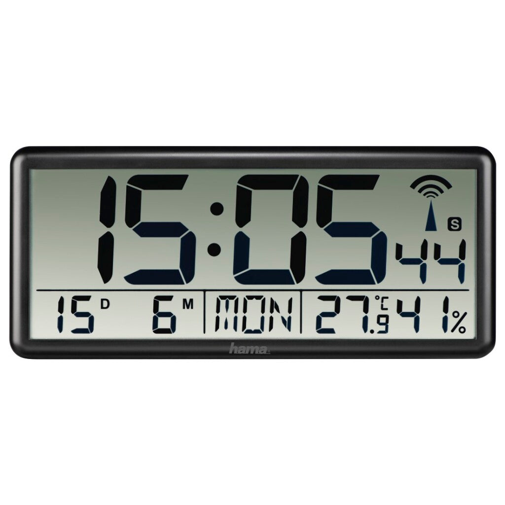 Hama horloge murale radiocommandée numérique jumbo noir