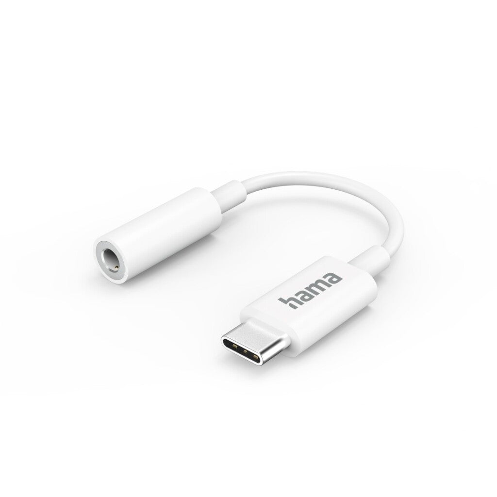 Adaptateur Hama AUX USB-C et tableau de bord ; Connexion jack 3,5 mm, blanche