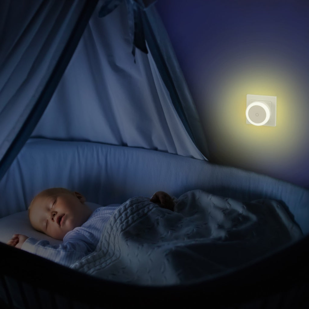 Hama Lampe de nuit LED avec interrupteur tactile pour prise, bouton tactile, lumière chaude