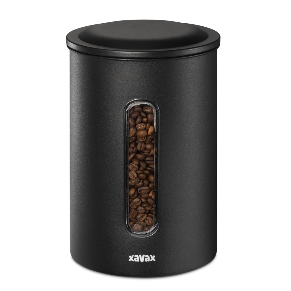 Boîte à café Xavax pour 1,3 kg en grains ou 1,5 kg de poudre, hermétique, aromatight, noir