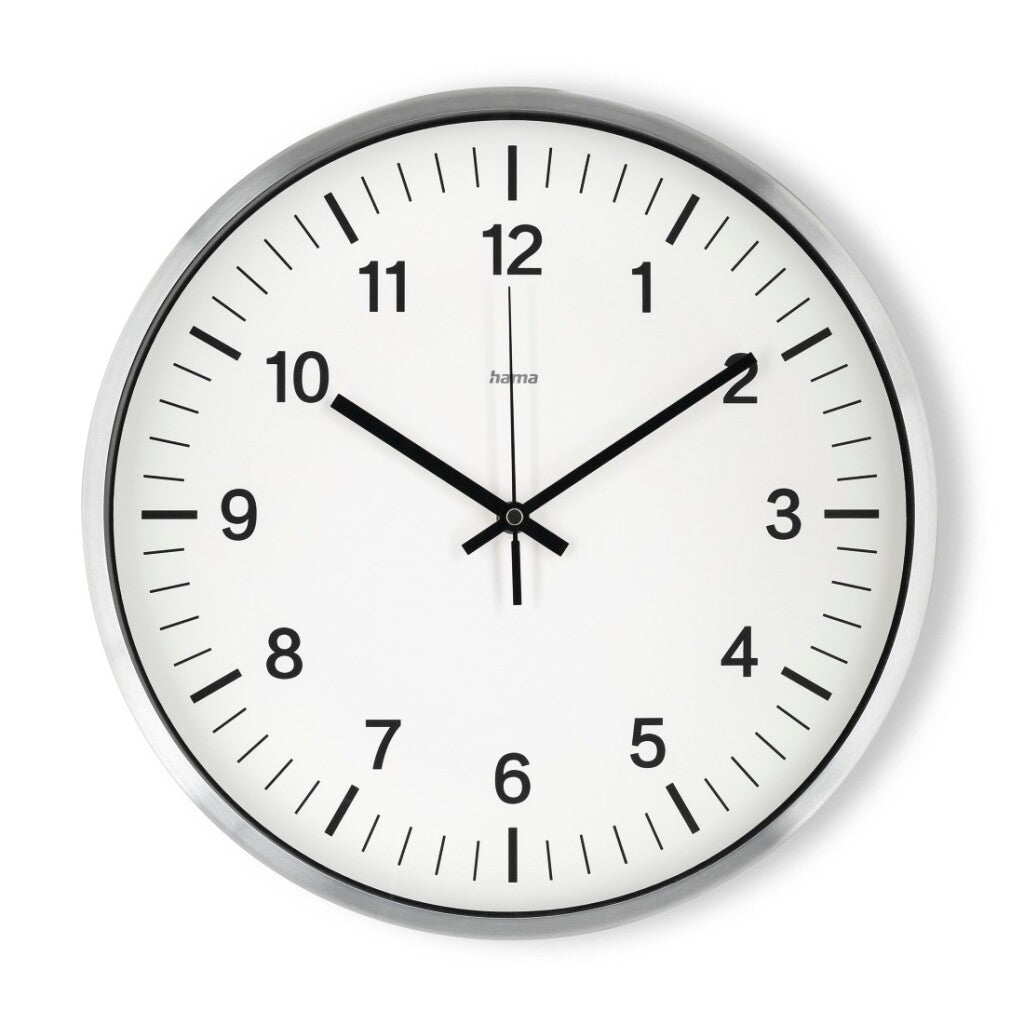 Hama horloge murale radiocommandée brillant ø 35cm aluminium