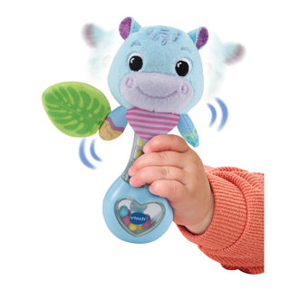 Vtech - hochet amis des animaux - hippopotame bleu - jouet interactif - bon pour le développement moteur - à partir de 3 mois