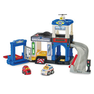 Quartier général de la police Vtech Toot Toot - y compris l'officier Alex - jouets éducatifs - il est temps d'attraper les escrocs - 3 capteurs magiques - à partir de 1 an