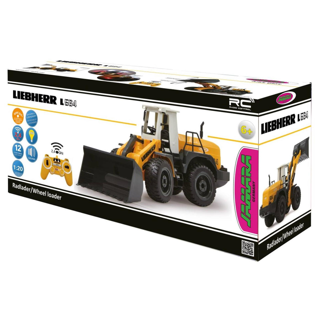 Véhicule RC Jamara - 405007 Chargeuse sur pneus RC Liebherr 564 Modèle RC prêt à l'emploi - 1:20