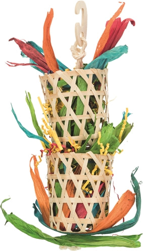 Jouets nature oiseaux Trixie sur cordon sisal feuilles de palmier feuilles de maïs