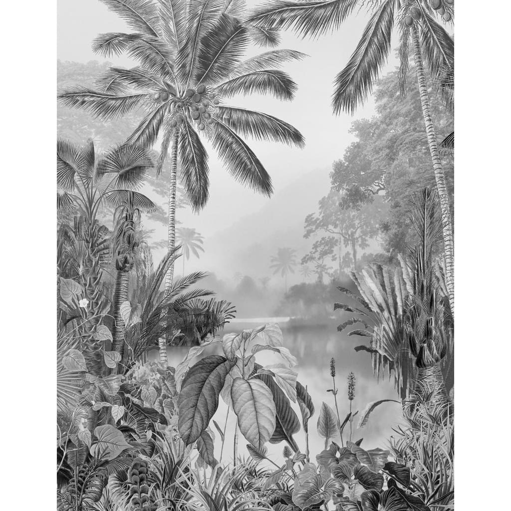 Komar Photo Wallpaper Lac Tropical Black blanc 200x270 cm