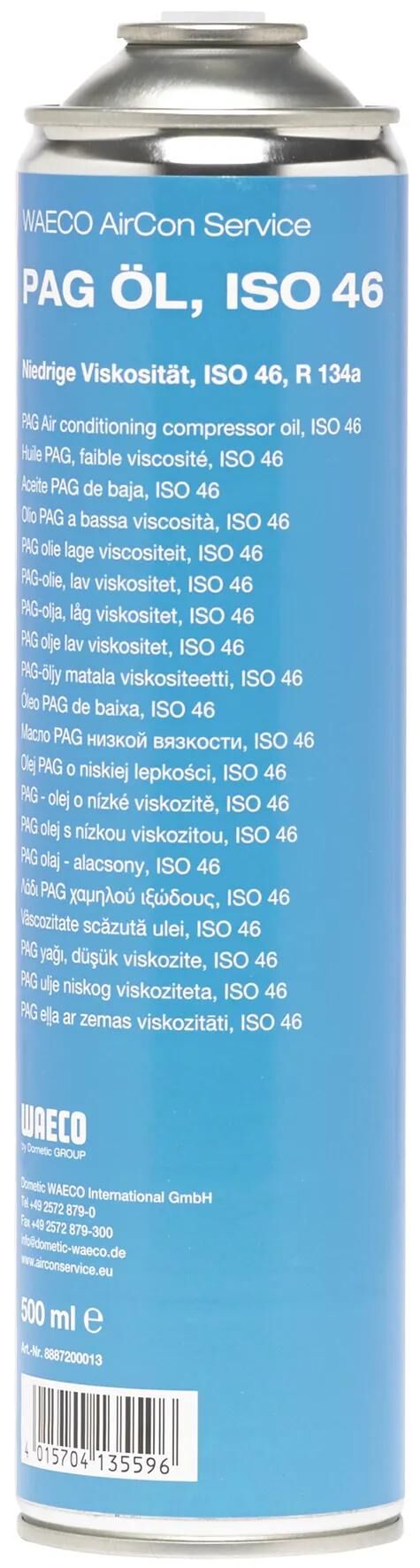 Waeco huile pour compresseur de climatisation pag 46 compresse de climatisation f.r134a, 500ml