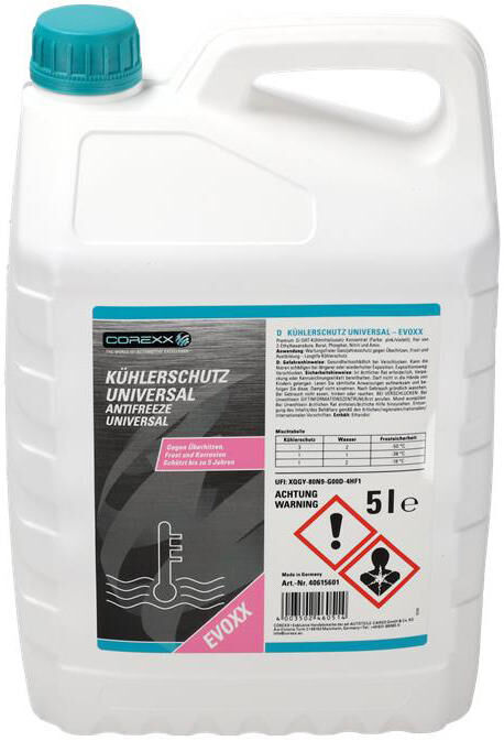 Corexx produit de protection radiateur uni evoxx antigel 5 l universel evoxx